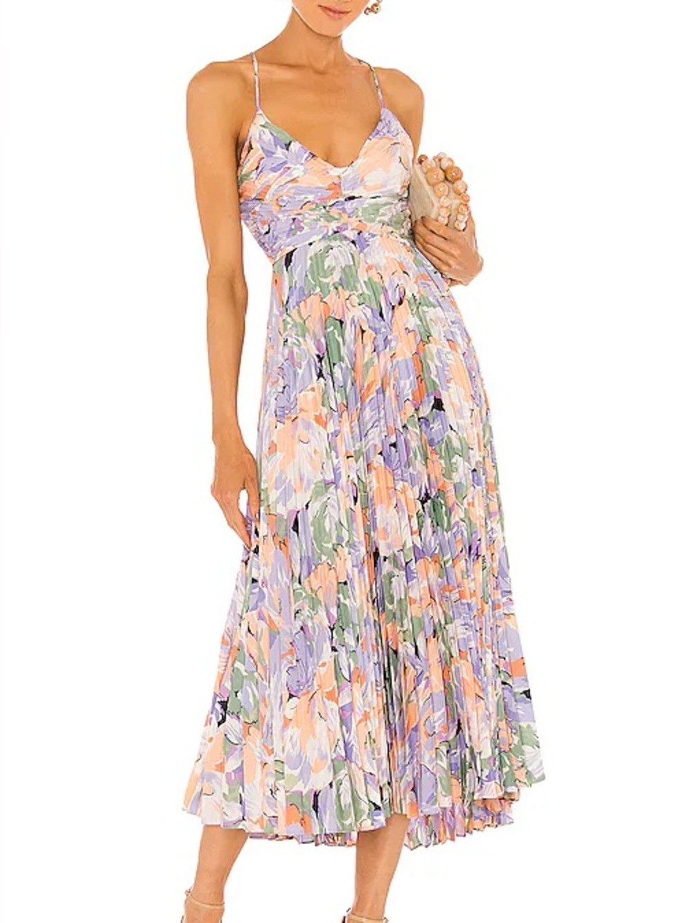 ASTR Blythe Dress in Coral Multi Size M